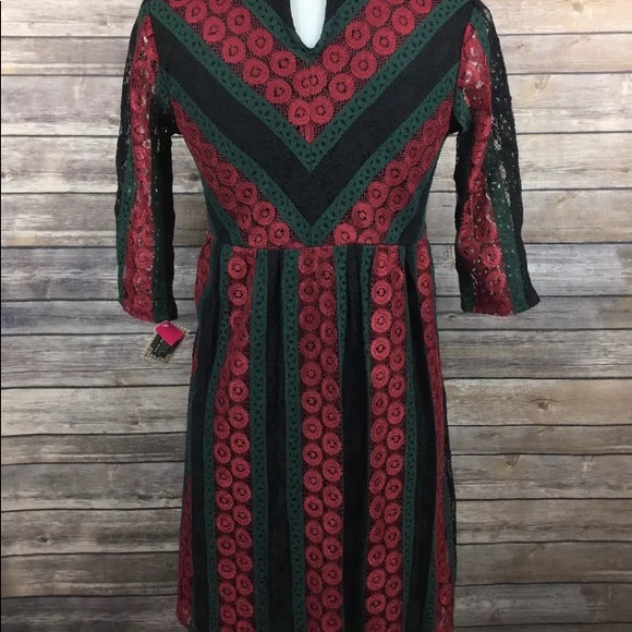 Xhilaration crochet dress xs nwt black green - Picture 3 of 4